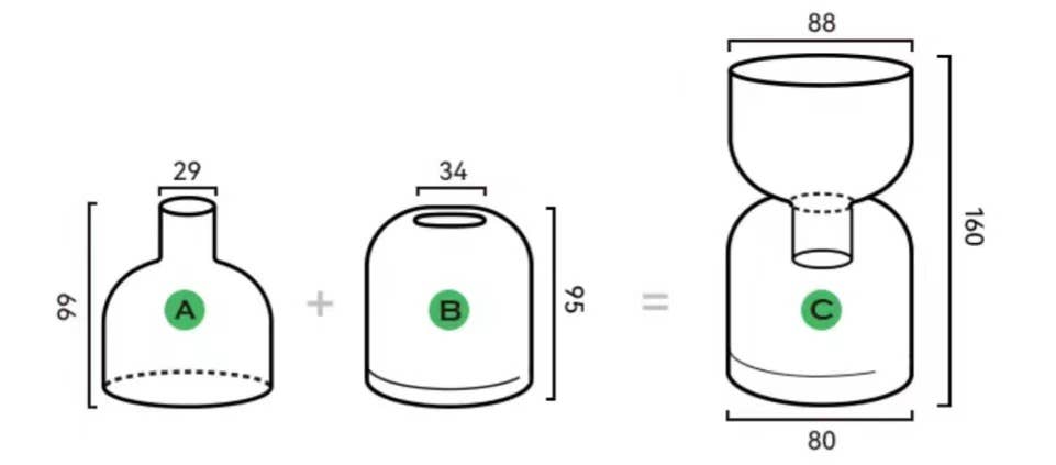 Two Way Terrarium Hydroponic Plant Vase / Candle Holder: Orange-Lilac - PMA Store at the Portland Museum of Art, Maine