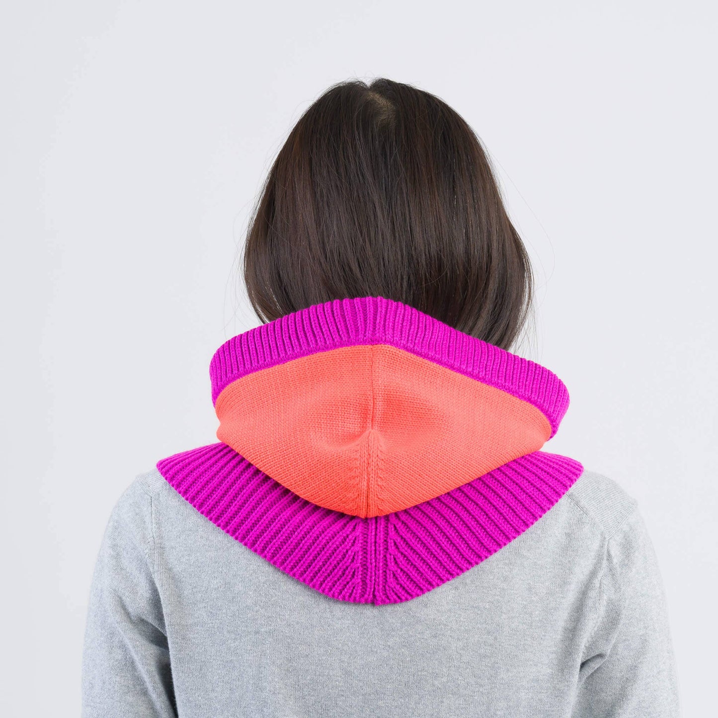 VERLOOP | knits - Colorblock Knit Hood: Cobalt Sand - PMA Store at the Portland Museum of Art, Maine