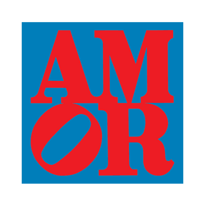 Apply Stickers - AMOR by Robert Indiana (Valentines) - Die-Cut Sticker - PMA Store at the Portland Museum of Art, Maine