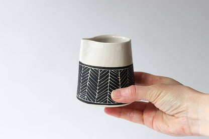 Elizabeth Benotti Ceramics - Herringbone Creamer + Sugar Set: White - PMA Store at the Portland Museum of Art, Maine