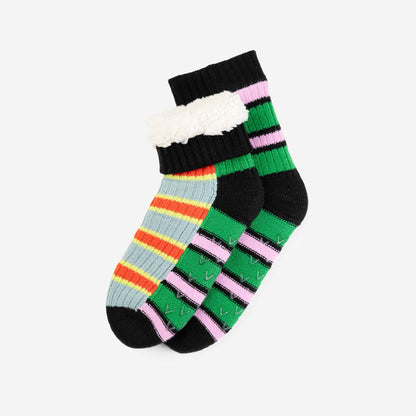 VERLOOP | knits - Zipper Stripe House Socks: Poppy Stone Blue / L/XL - W 9.5-12.5<br>M 8-11 - PMA Store at the Portland Museum of Art, Maine