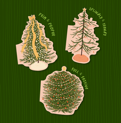 Avery Reed - Prim & Proper Christmas Tree Die-Cut Greeting Card
