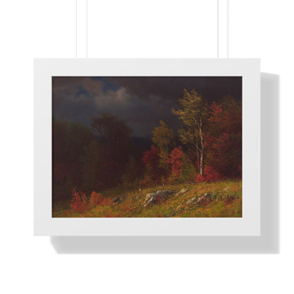 Autumn Birches (Approaching Storm) by Albert Bierstadt Framed Landscape Poster - PMA Store at the Portland Museum of Art, Maine