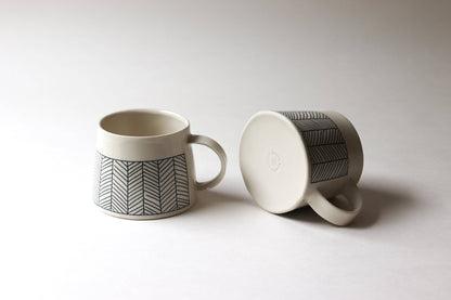 Elizabeth Benotti Ceramics - Herringbone Mug: Black - PMA Store at the Portland Museum of Art, Maine