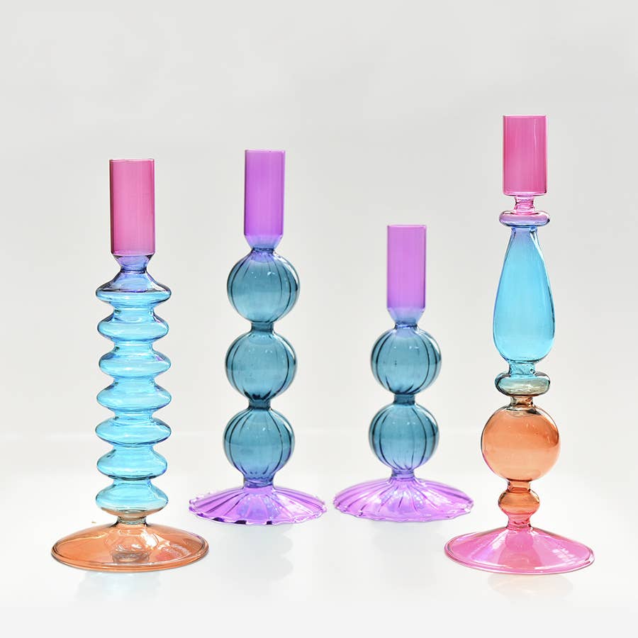 IVORE.GROUP (We cover All Import duty) - Contrast Colorful Glass Candle Holder: A - PMA Store at the Portland Museum of Art, Maine