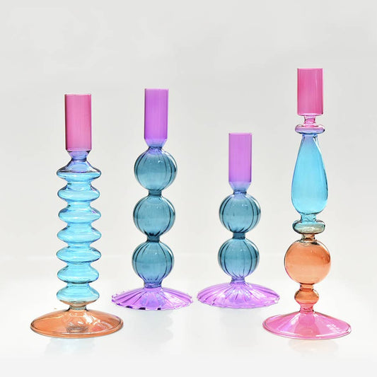 IVORE.GROUP (We cover All Import duty) - Contrast Colorful Glass Candle Holder: A - PMA Store at the Portland Museum of Art, Maine