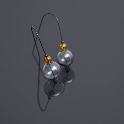 Pursuits - Mini Scoop Earrings: Glass Aqua