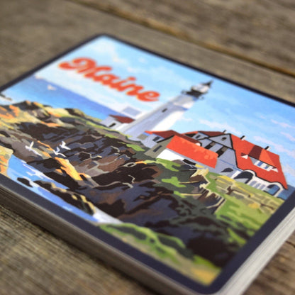 Quiet Tide Goods - Maine Lighthouse Vinyl Sticker - PMA Store at the Portland Museum of Art, Maine