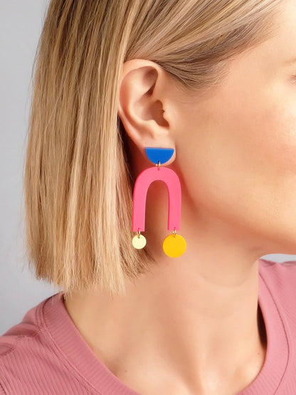 Combinist Goods - Collage Earrings: Cobalt Blue