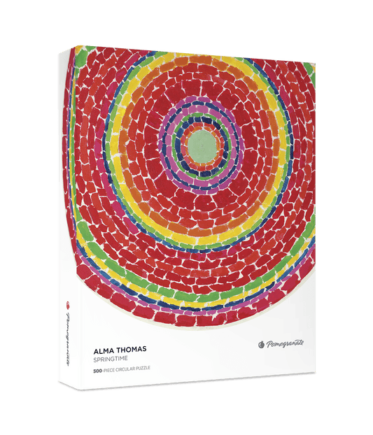 Pomegranate - Alma Thomas: Springtime 500-Piece Circular Jigsaw Puzzle - PMA Store at the Portland Museum of Art, Maine