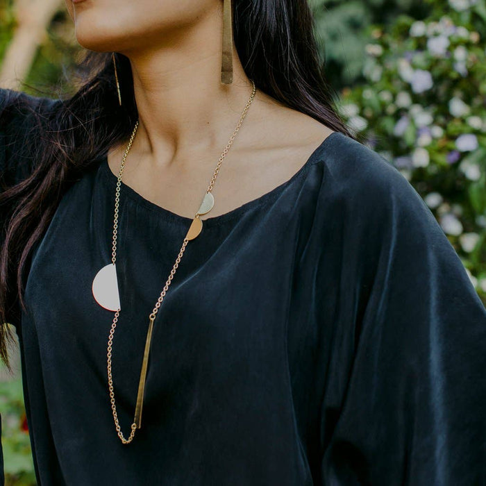 MULXIPLY - SALE - Path Pendant Necklace | Brass