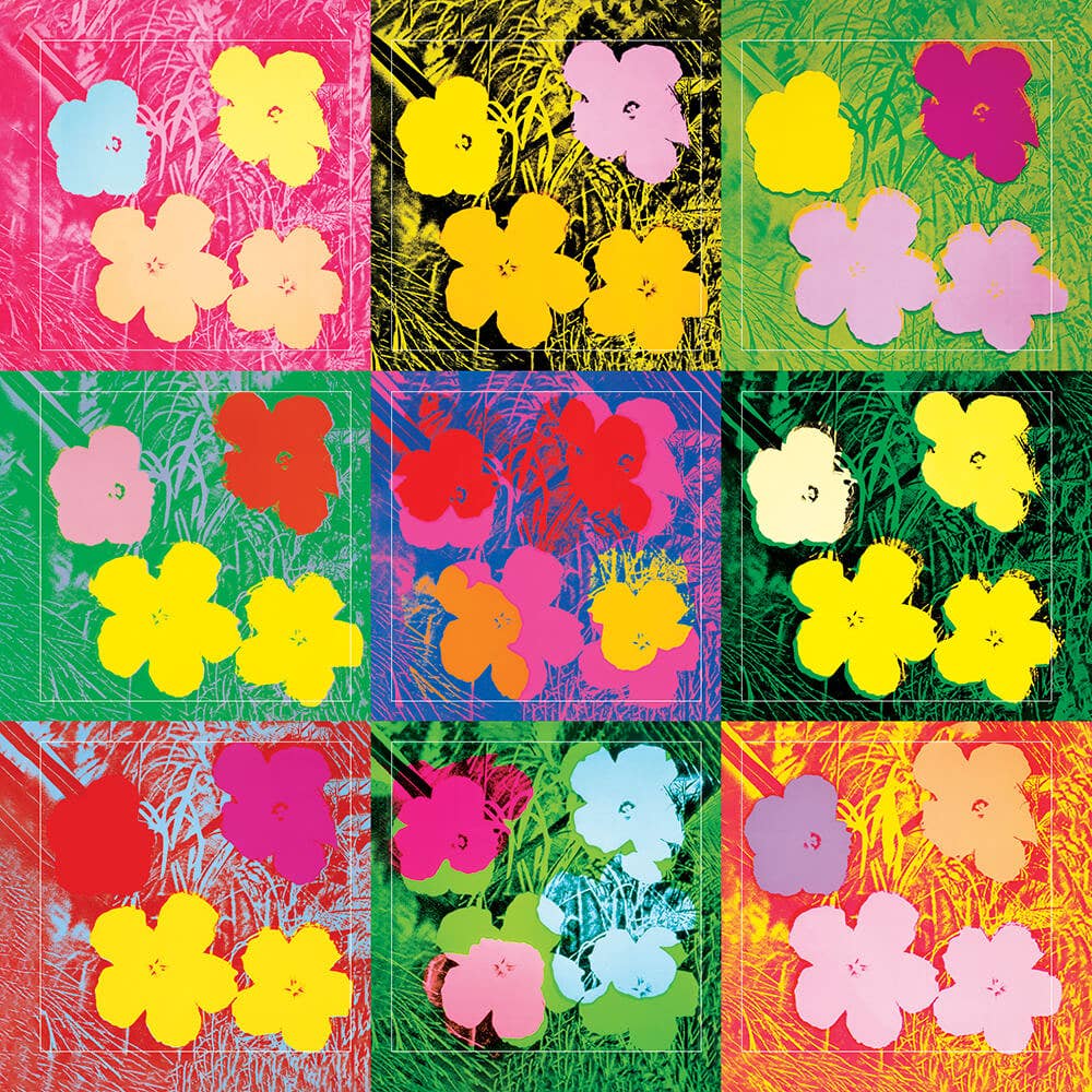 Flowers by Andy Warhol - Sheet of 9 Kiss-Cut Stickers - PMA Store at the Portland Museum of Art, Maine
