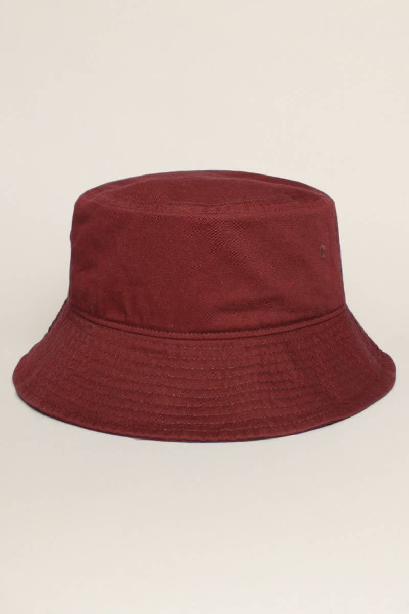 Fashion City - Solid Color Cotton Bucket Fisherman Hats: ORANGE / S/M