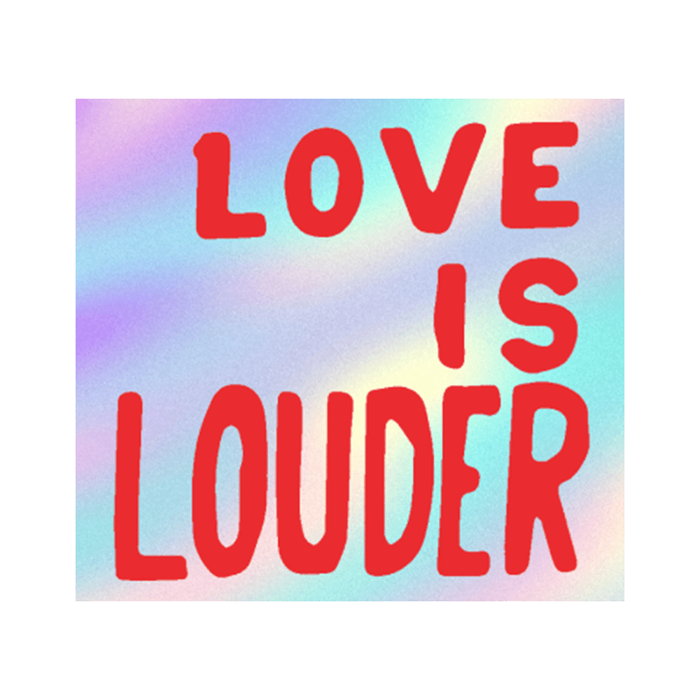 Love Is Louder by Sam Durant - Die-Cut Sticker (Back to School) - PMA Store at the Portland Museum of Art, Maine