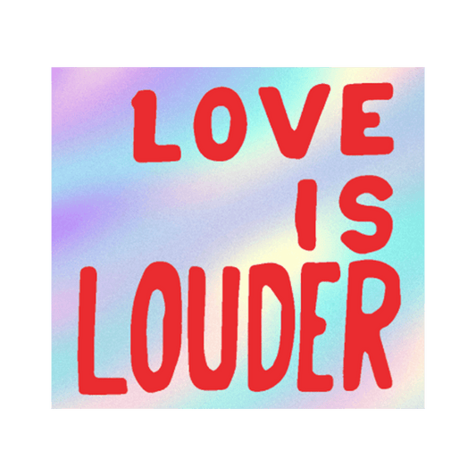 Love Is Louder by Sam Durant - Die-Cut Sticker (Back to School) - PMA Store at the Portland Museum of Art, Maine
