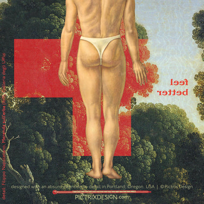 Pictrix Design - "Feel better (man)" A6 get well card 👉with STICKERS👈: Recycled white envelopes - PMA Store at the Portland Museum of Art, Maine