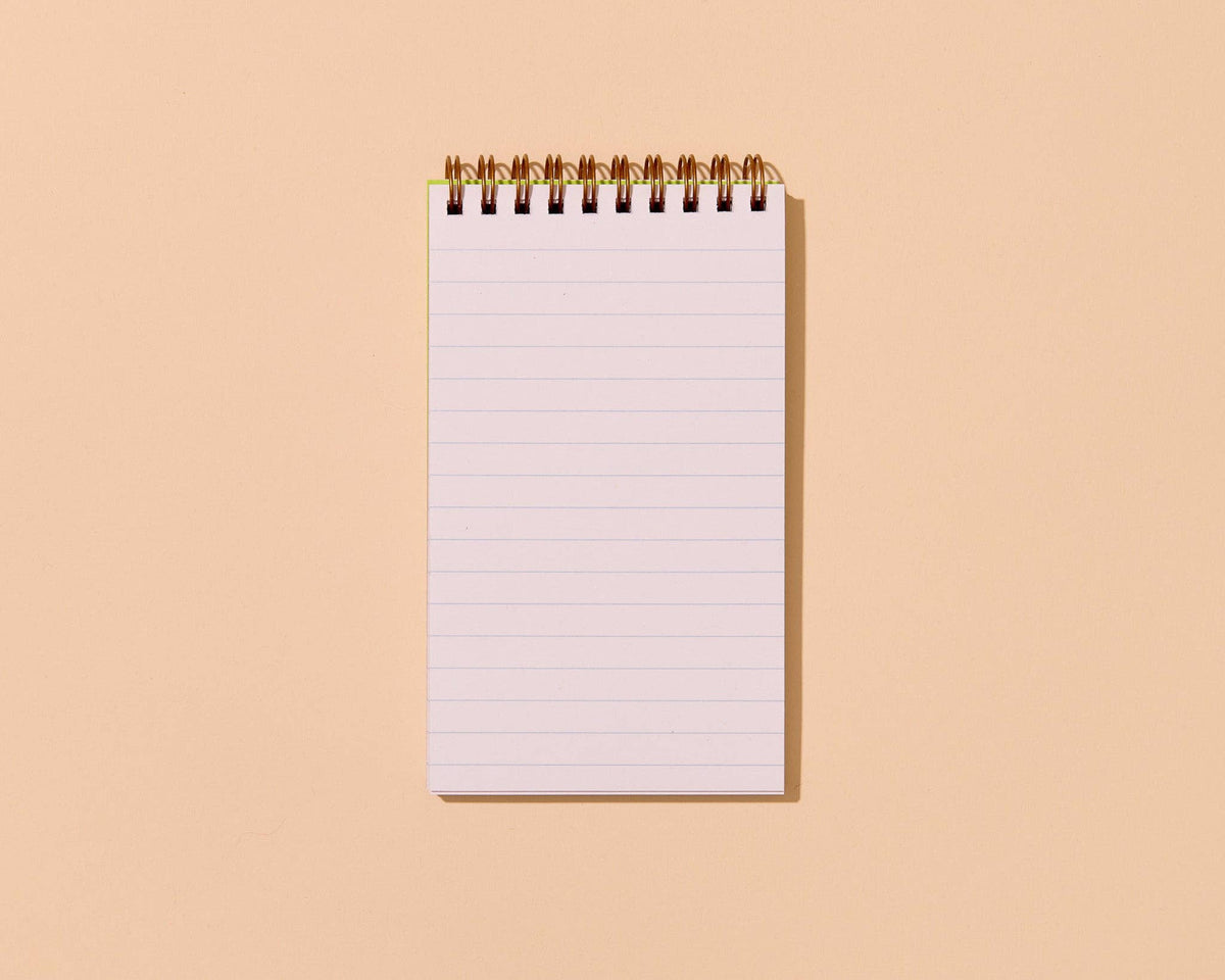 And Here We Are - Letterpress Small Spiral Notebook (Lined)—Cabana Stripe
