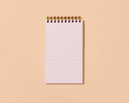 And Here We Are - Letterpress Small Spiral Notebook (Lined)—Blue/Green Stripe