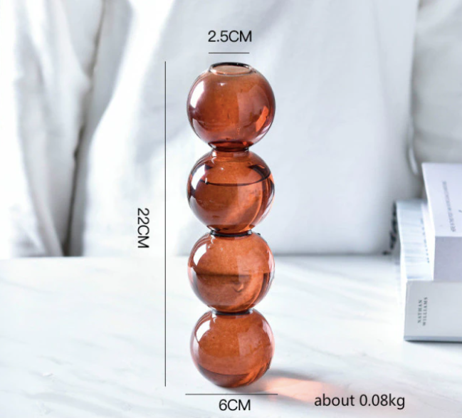 Bubble Shape Glass Vase: Orange / Tall 4 Balls - PMA Store at the Portland Museum of Art, Maine