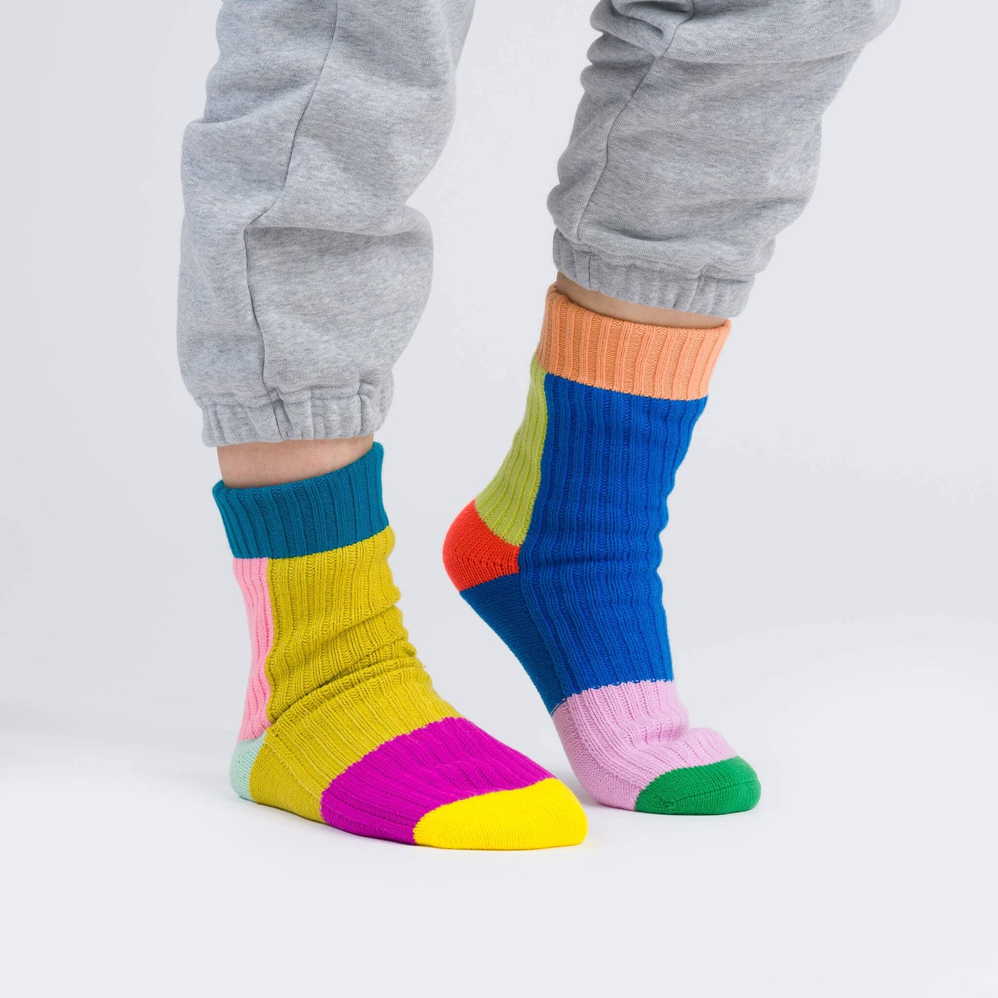 VERLOOP | knits - Mismatch House Socks: Rainbow / L/XL - W 9.5-12.5<br>M 8-11 - PMA Store at the Portland Museum of Art, Maine