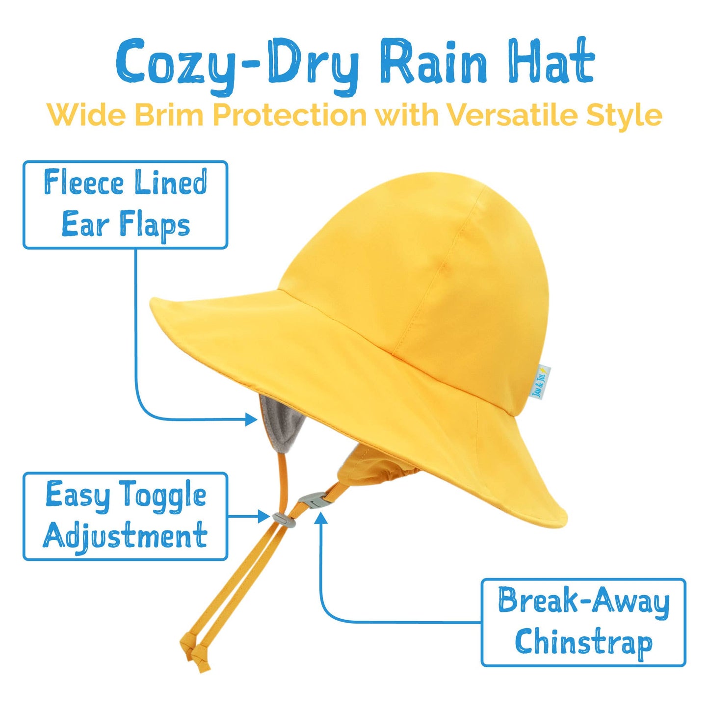 Jan & Jul - Yellow | Kids Waterproof Rain Hats: L - PMA Store at the Portland Museum of Art, Maine