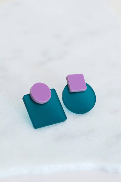 Pamela Coromoto - Glare Mini Earrings - Spring/Summer : Olive/Lilac