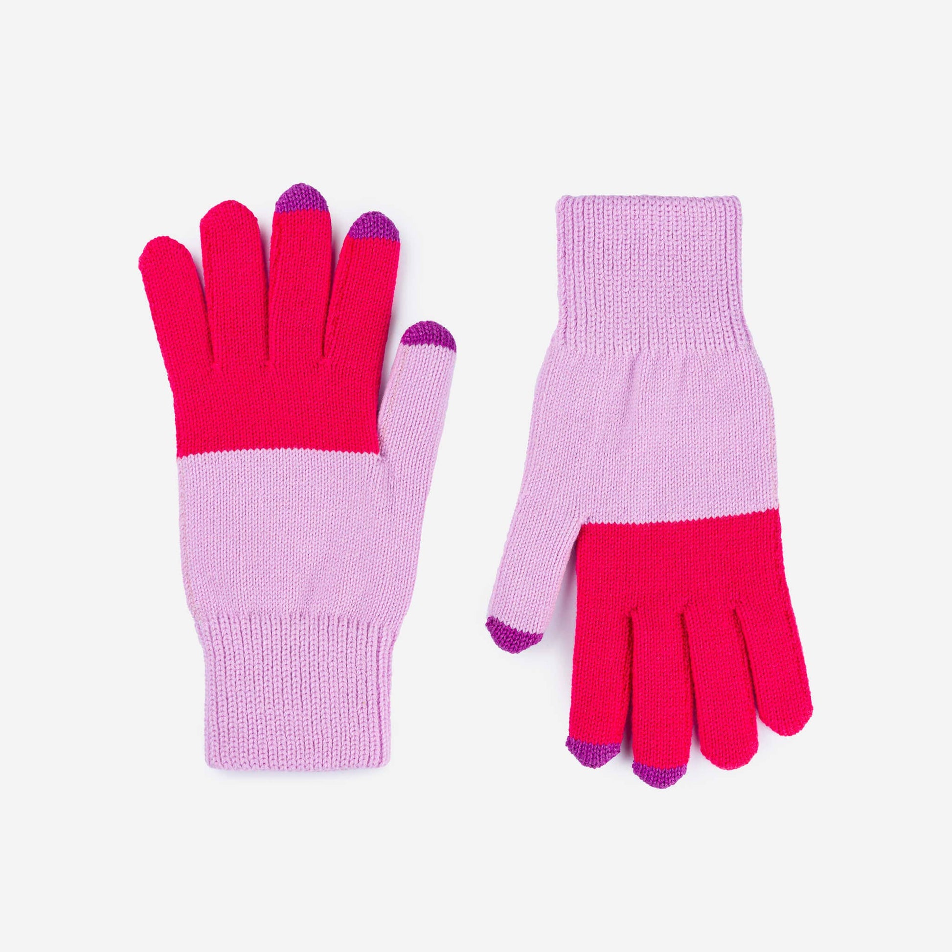 Colorblock Knit Touchscreen Gloves: Ruby Red - PMA Store at the Portland Museum of Art, Maine