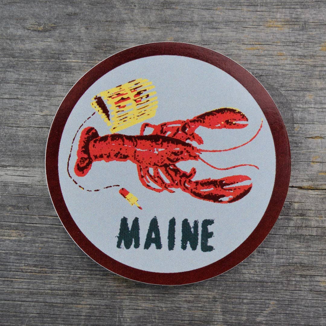 Quiet Tide Goods - Maine Lobster 3x3in Vinyl Sticker - PMA Store at the Portland Museum of Art, Maine