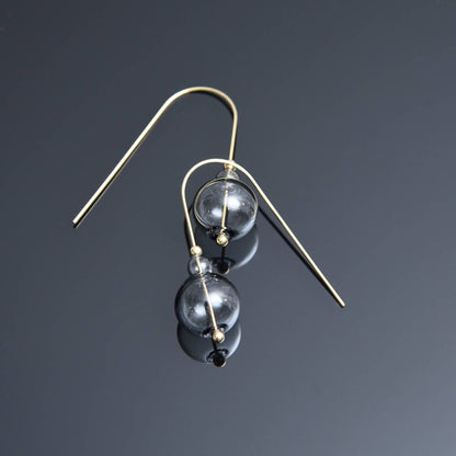 Pursuits - Mini Scoop Earrings: G.Grey w. Amber