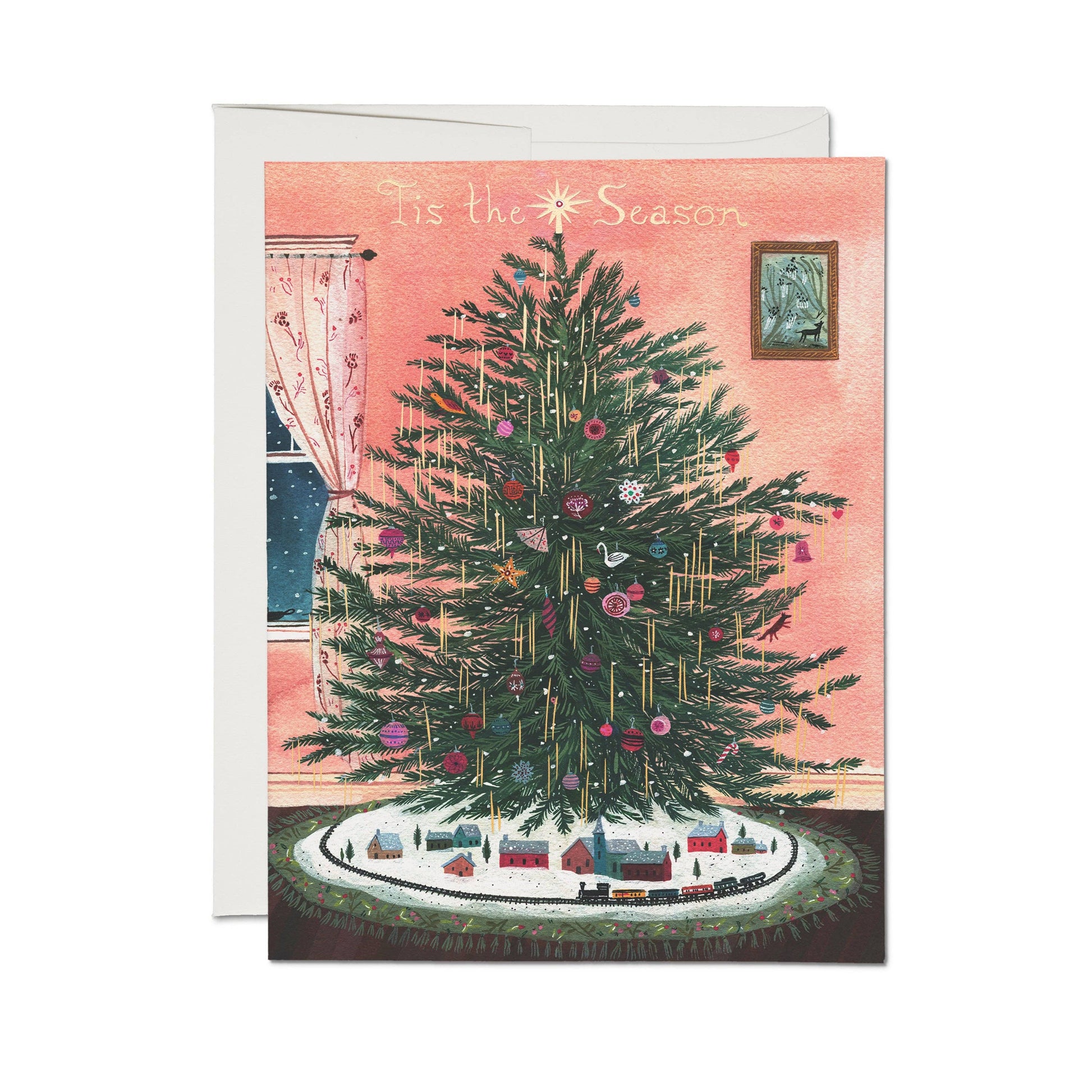 Tinsel Tree holiday greeting card: Single - PMA Store at the Portland Museum of Art, Maine