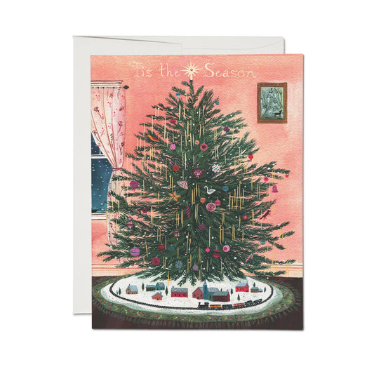 Tinsel Tree holiday greeting card: Single - PMA Store at the Portland Museum of Art, Maine