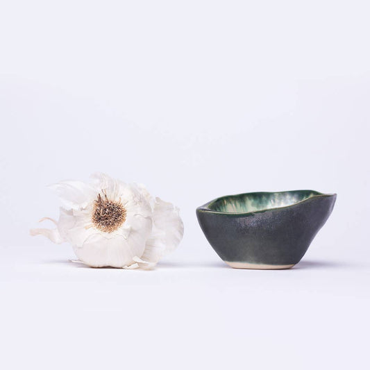 Alison Evans Ceramics - Oyster Sauce Bowl: Mint& Charcoal - PMA Store at the Portland Museum of Art, Maine