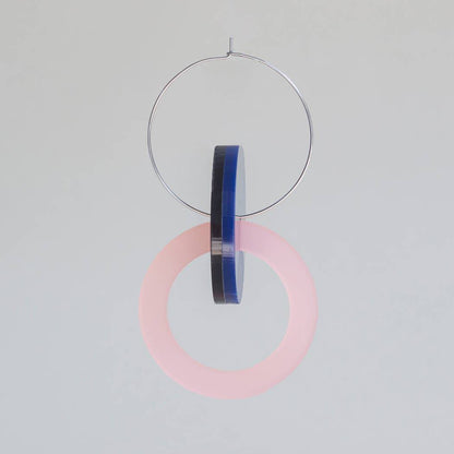 Primario Earrings - Reversible: Gold Mirror and Beige, translucent Olive - PMA Store at the Portland Museum of Art, Maine