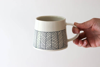 Elizabeth Benotti Ceramics - Herringbone Mug: White - PMA Store at the Portland Museum of Art, Maine