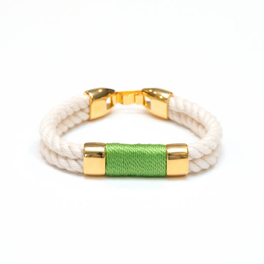 Allison Cole Jewelry - Tremont - Ivory/Lime/Gold - Nautical Rope Bracelet: M - PMA Store at the Portland Museum of Art, Maine