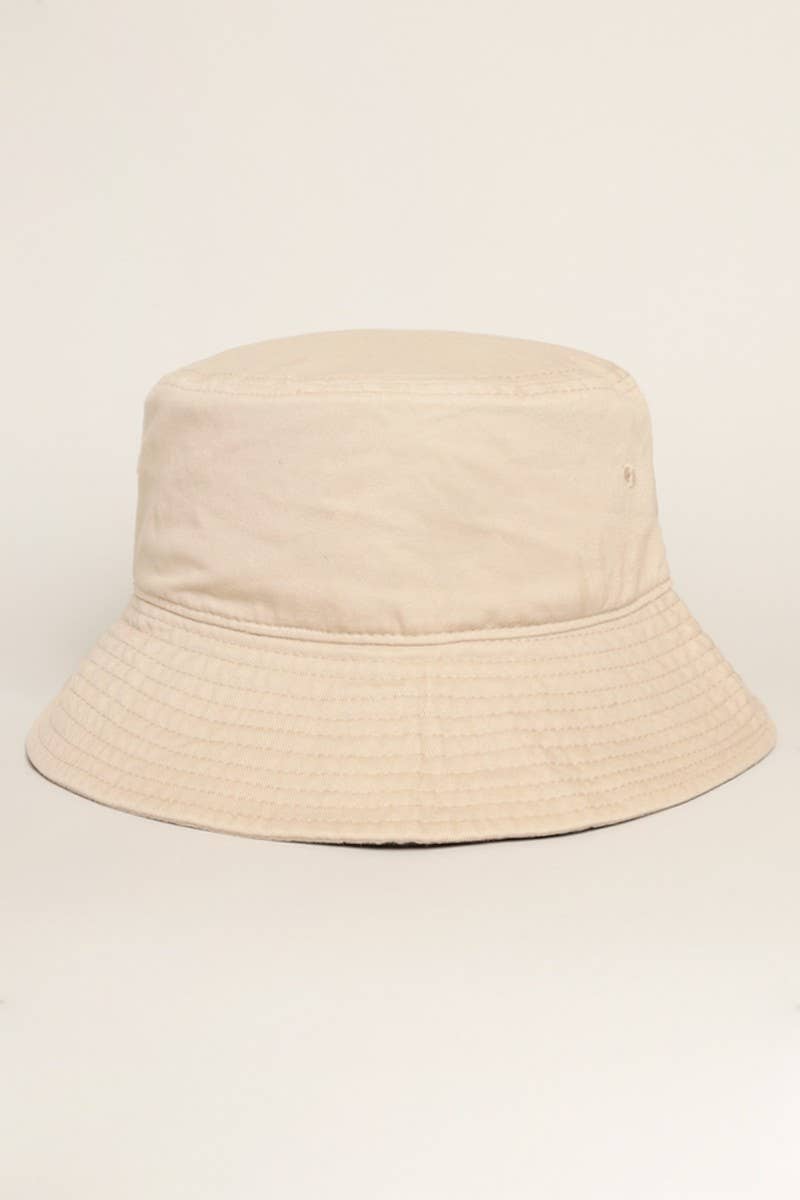Fashion City - Solid Color Cotton Bucket Fisherman Hats: ORANGE / S/M