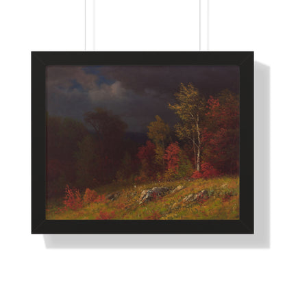 Autumn Birches (Approaching Storm) by Albert Bierstadt Framed Landscape Poster - PMA Store at the Portland Museum of Art, Maine