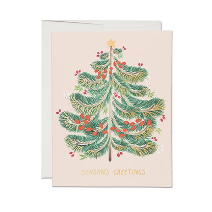 Festive Evergreen holiday greeting card: Single - PMA Store at the Portland Museum of Art, Maine