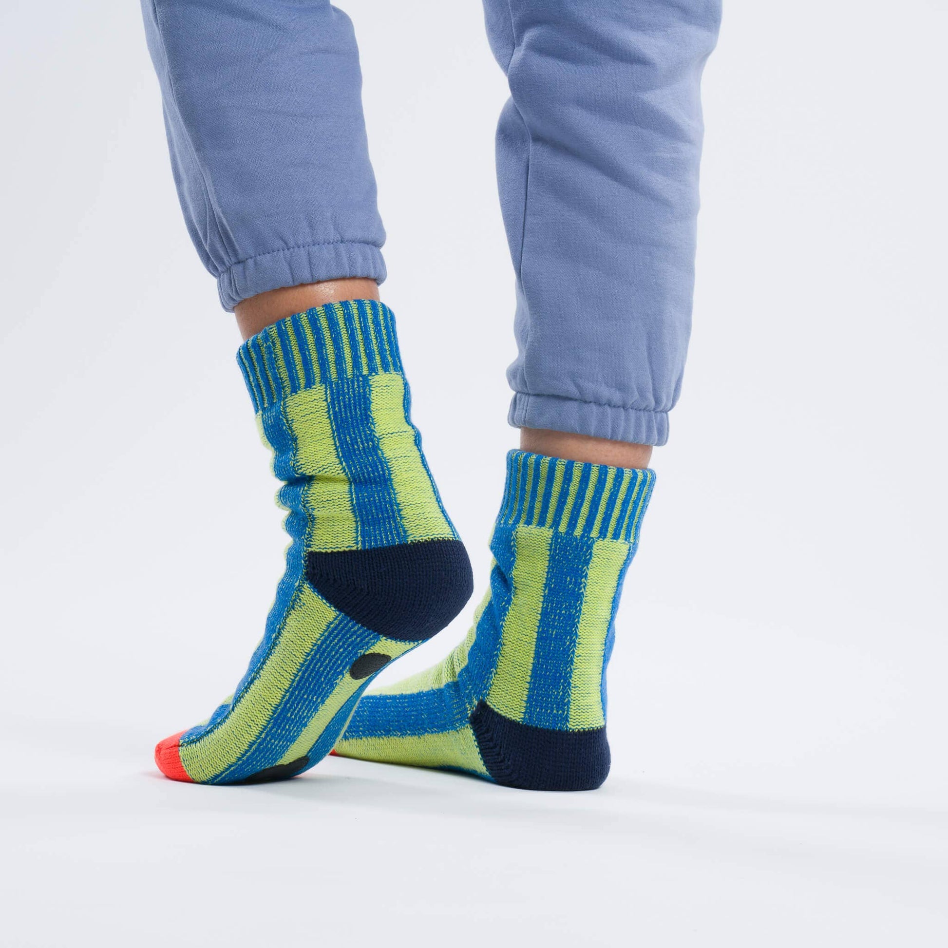 VERLOOP | knits - Big Stripe House Socks: Poppy Lilac / L/XL - W 9.5-12.5<br>M 8-11 - PMA Store at the Portland Museum of Art, Maine