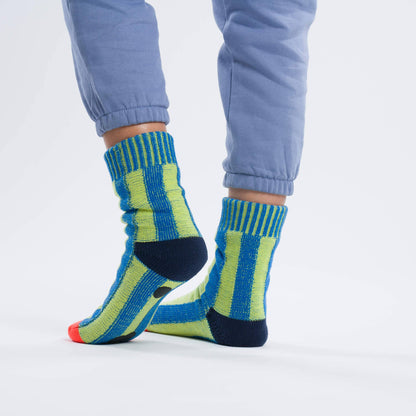 VERLOOP | knits - Big Stripe House Socks: Poppy Lilac / L/XL - W 9.5-12.5<br>M 8-11 - PMA Store at the Portland Museum of Art, Maine