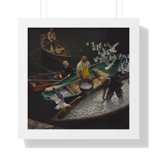 Dark Harbor Fishermen, 1943 by NC Wyeth Framed Poster - Nature Art for Home Decor - PMA Store at the Portland Museum of Art, Maine