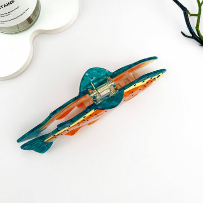 mildstyles - Exquisite Perch Fish Ocean Animal Acetate Hair Claw Clip 🐟: Orange