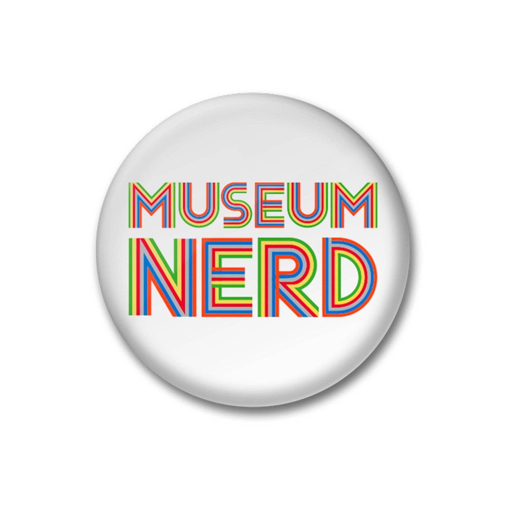 Museum Nerd Classic White Button - PMA Store at the Portland Museum of Art, Maine