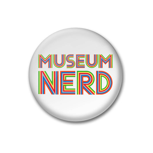 Museum Nerd Classic White Button - PMA Store at the Portland Museum of Art, Maine