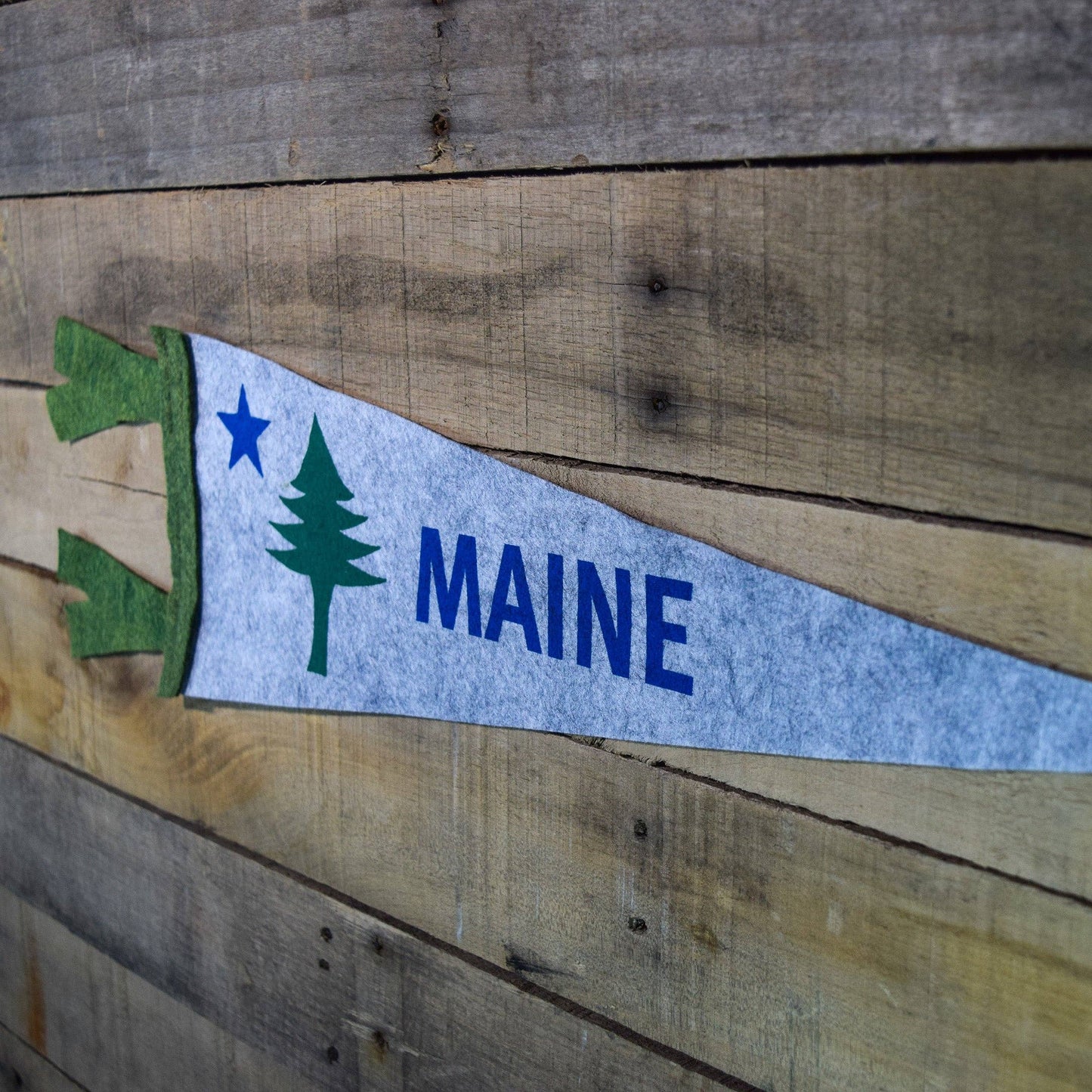 Quiet Tide Goods - Maine 1901 Flag Pennant - Grey - PMA Store at the Portland Museum of Art, Maine