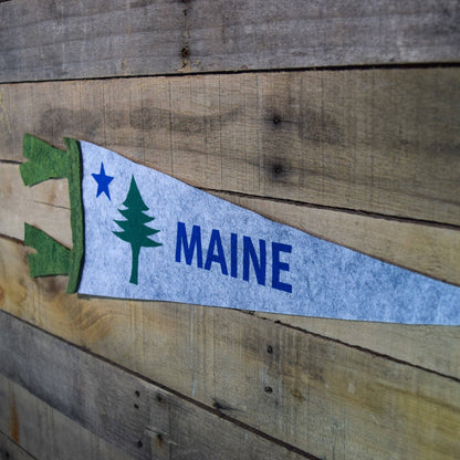 Quiet Tide Goods - Maine 1901 Flag Pennant - Grey - PMA Store at the Portland Museum of Art, Maine