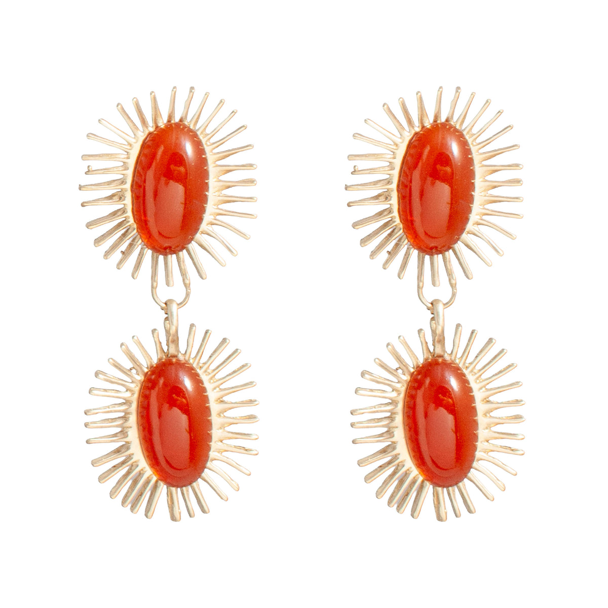 CASTLECLIFF - REINA EARRING: WINE//BRASS - PMA Store at the Portland Museum of Art, Maine