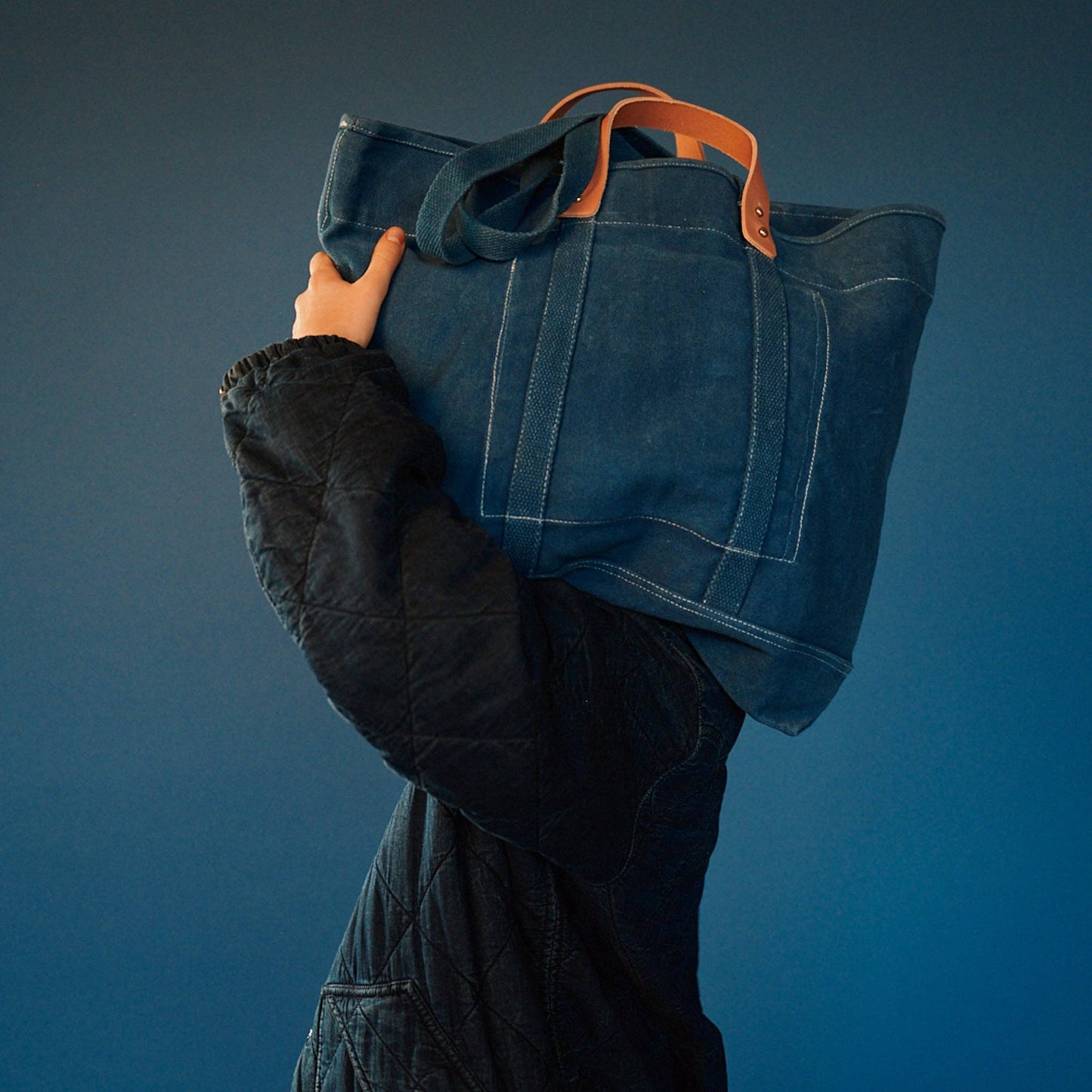 IMMODEST COTTON - Large East West Tote | Indigo - PMA Store at the Portland Museum of Art, Maine