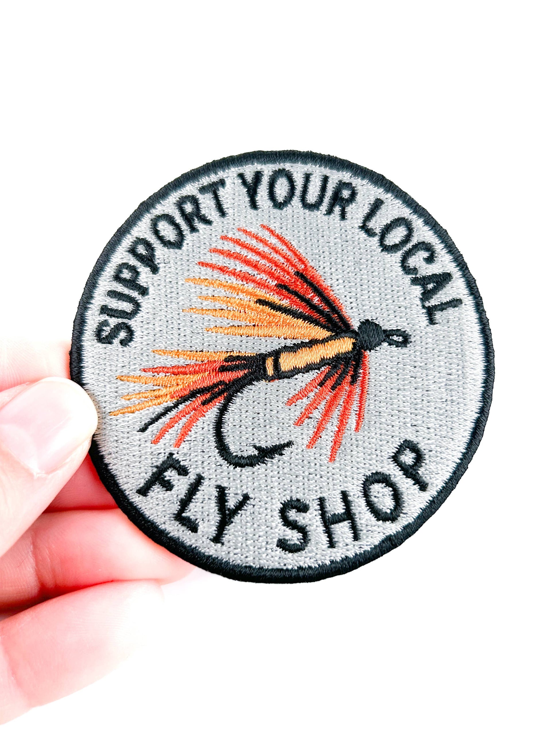 Field Trip Threads - Support Your Local Fly Shop Embroidered Patch Fly Fishing - PMA Store at the Portland Museum of Art, Maine