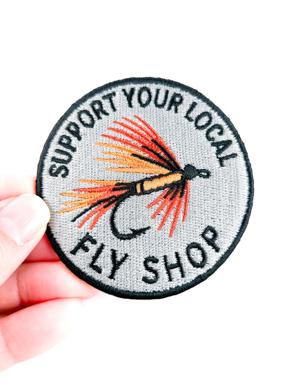 Field Trip Threads - Support Your Local Fly Shop Embroidered Patch Fly Fishing - PMA Store at the Portland Museum of Art, Maine